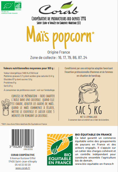 Maïs popcorn bio - 2