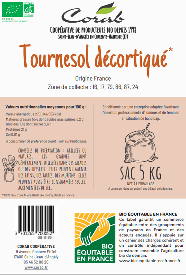 Tournesol décortiqués bio - 2