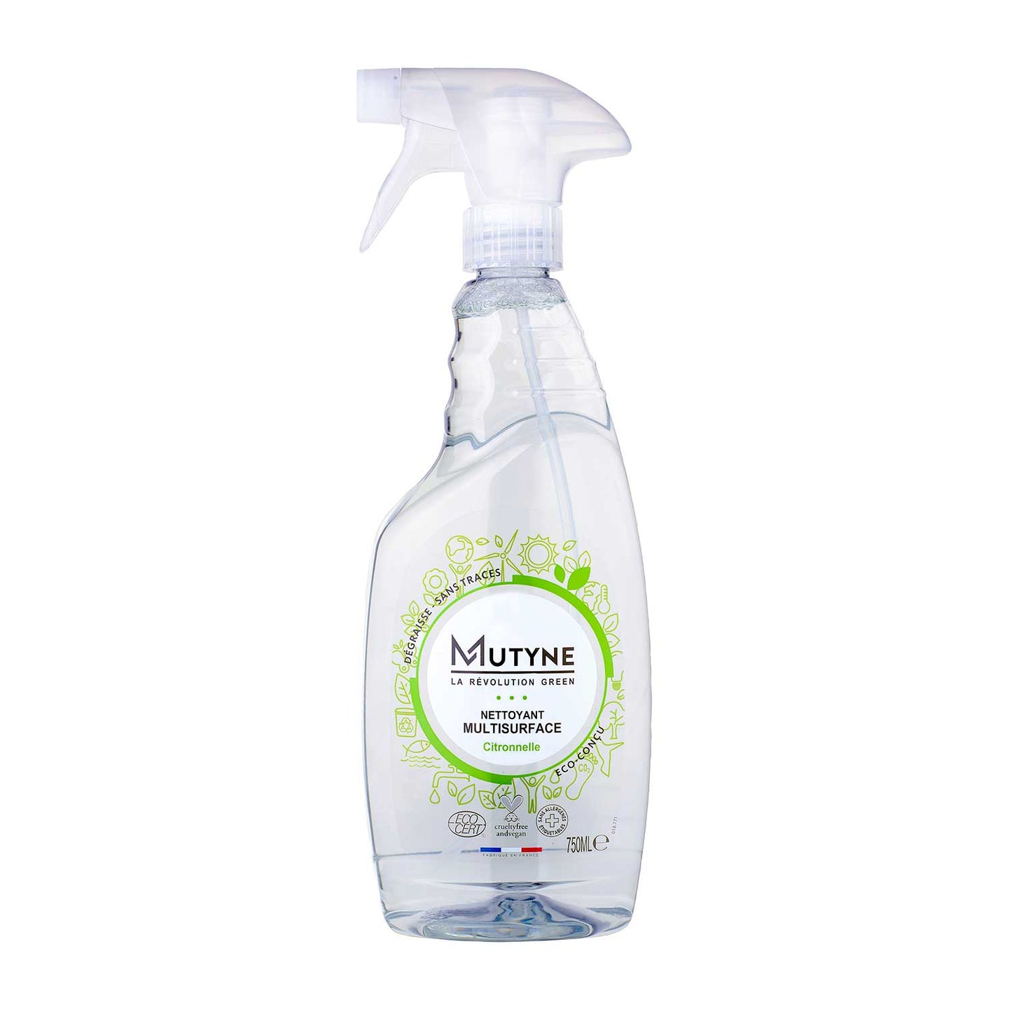 Mutyne -- Spray dégraissant multisurfaces ecocert - 750 mL