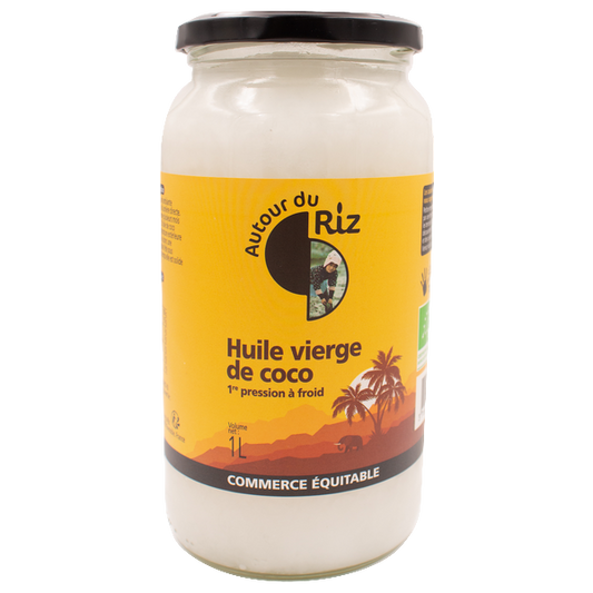 Autour Du Riz -- Huile vierge de coco extraite à froid - 1 l