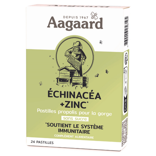 Aagaard -- Pastilles propolis pour la gorge echinacea & zinc - 24 pastilles